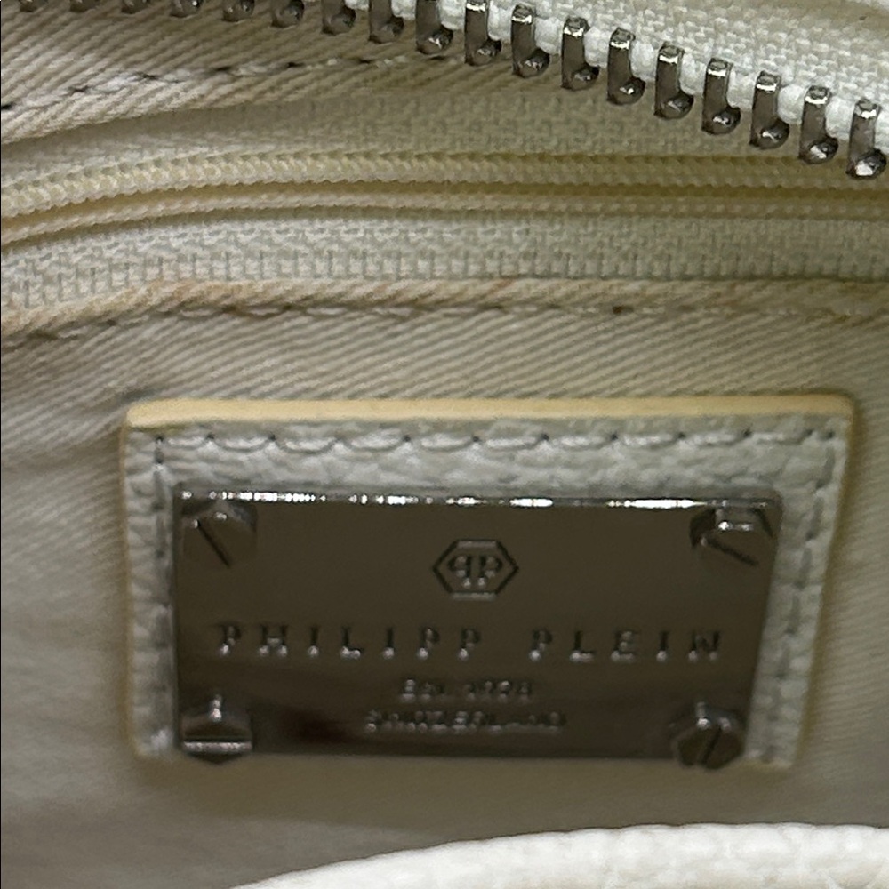Philipp Plein White Leather Studded Adjustable Straps Backpack Bag 🌺🌺 - Picture 5 of 8